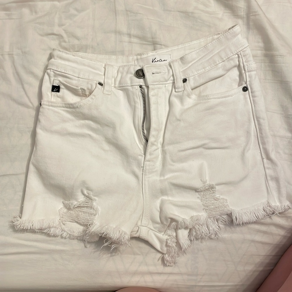 White KanCan shorts